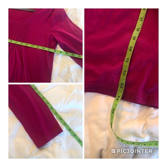 ANN TAYLOR LOFT Medium smock T-shirt Top Pink full - Picture 5 of 5